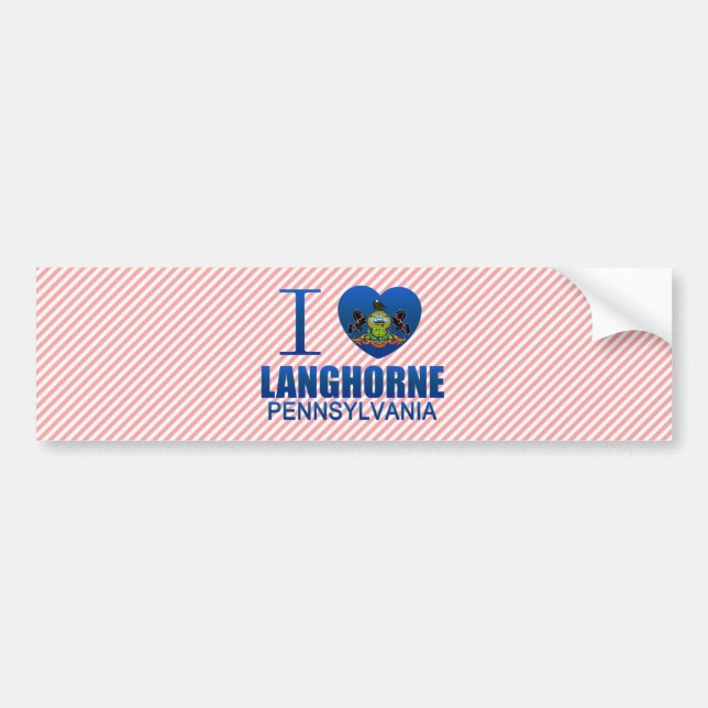 I Love Langhorne, PA Bumper Sticker (Front)