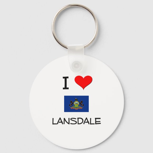 I Love Lansdale Pennsylvania Key Ring (Front)