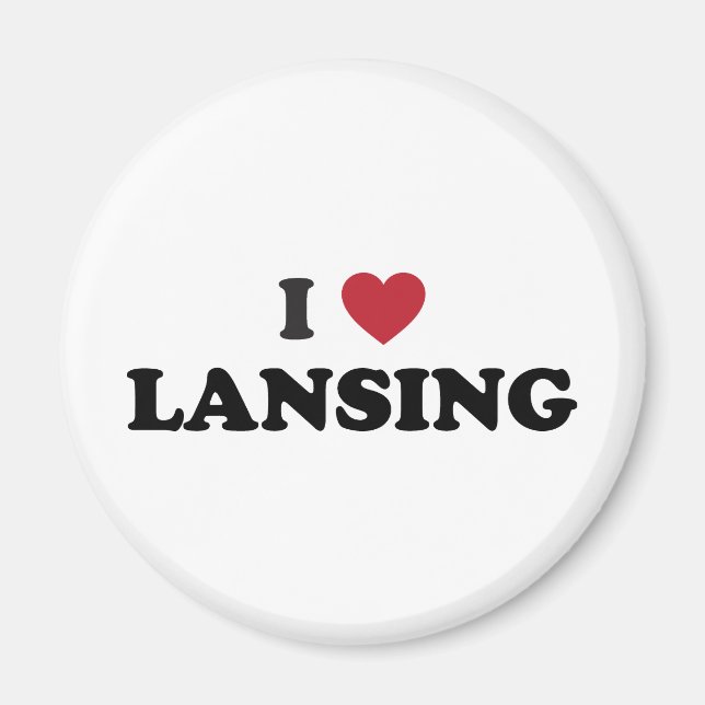 I Love Lansing Michigan Magnet (Front)