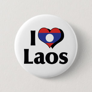 I Love Laos Flag 6 Cm Round Badge