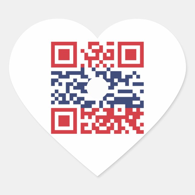 I Love Laos (Khoy Huk Lao) Flag QR Code | Lao Geek Heart Sticker (Front)