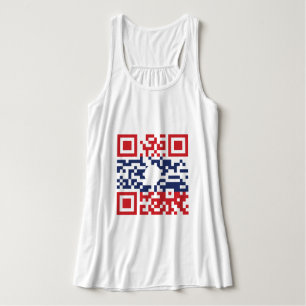 I Love Laos (Khoy Huk Lao) Flag QR Code Lao Geek Singlet