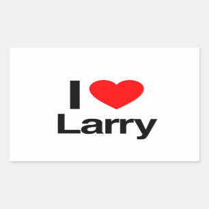 i love larry rectangular sticker