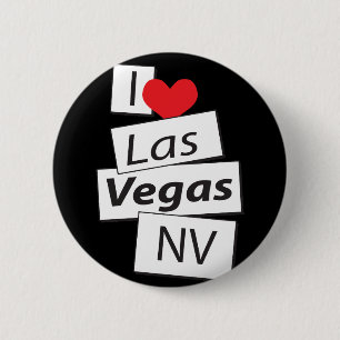 I Love Las Vegas NV 6 Cm Round Badge