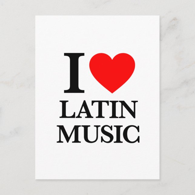 I Love Latin Music Postcard (Front)