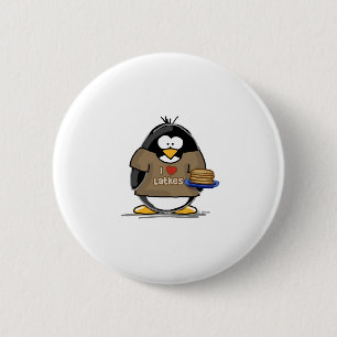 I Love Latkes Penguin 6 Cm Round Badge