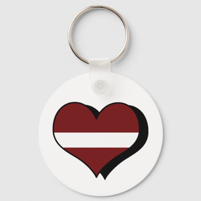 I Love Latvia Keychain (Front)