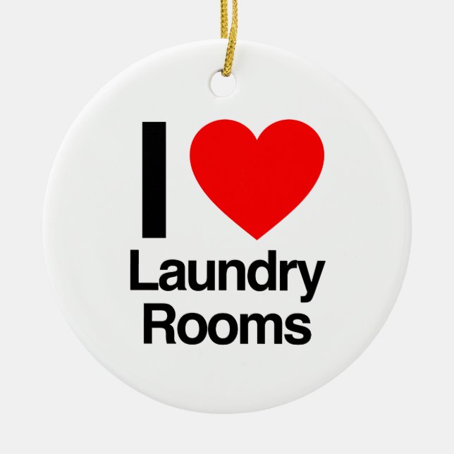 i love laundry rooms ceramic tree decoration (Front)