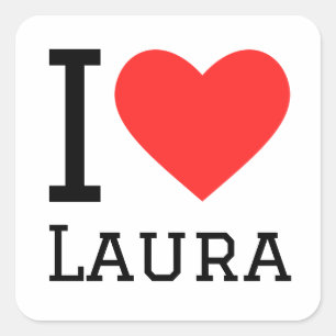 I love laura square sticker