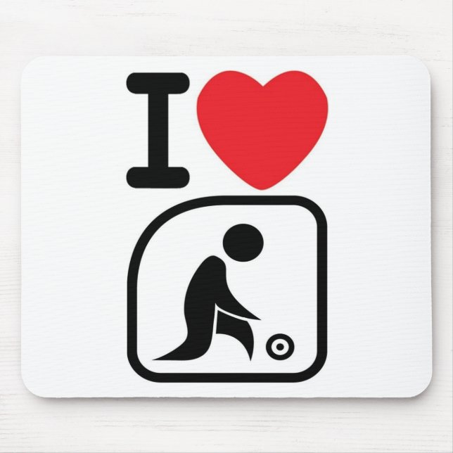 I love lawn bowls mouse pad (Front)