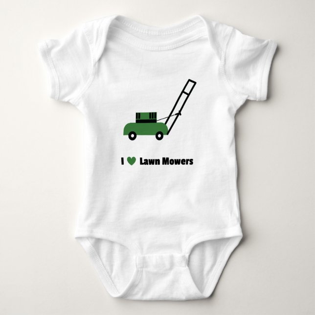 I love Lawn Mowers Baby Bodysuit (Front)