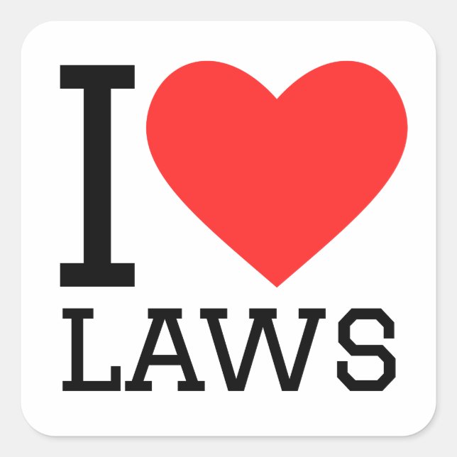 I love laws square sticker (Front)