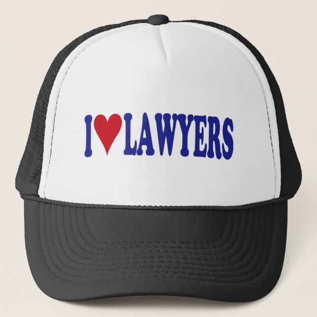 I Love Lawyers Trucker Hat (Front)