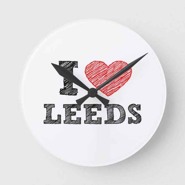 I-love leeds round clock (Front)