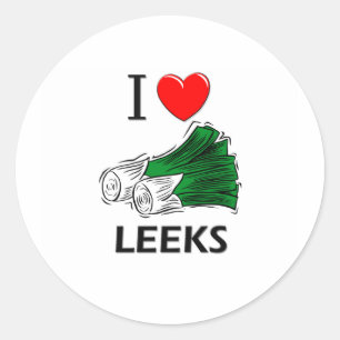 I Love Leeks Classic Round Sticker
