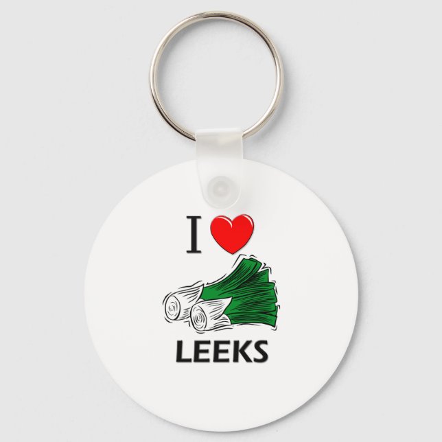 I Love Leeks Key Ring (Front)