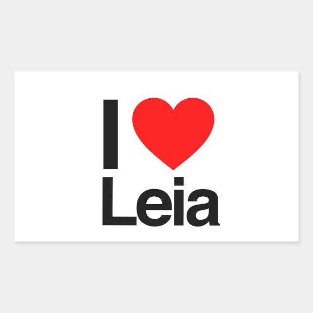i love leia rectangular sticker (Front)