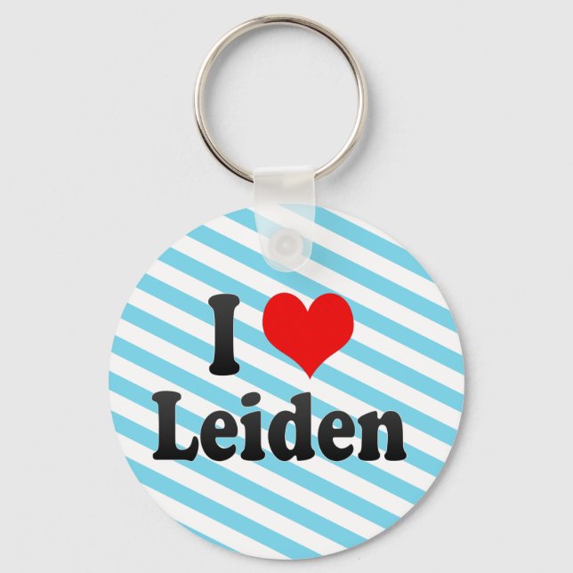 I Love Leiden, Netherlands Key Ring (Front)
