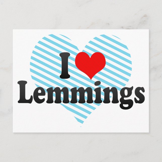 I Love Lemmings Postcard (Front)