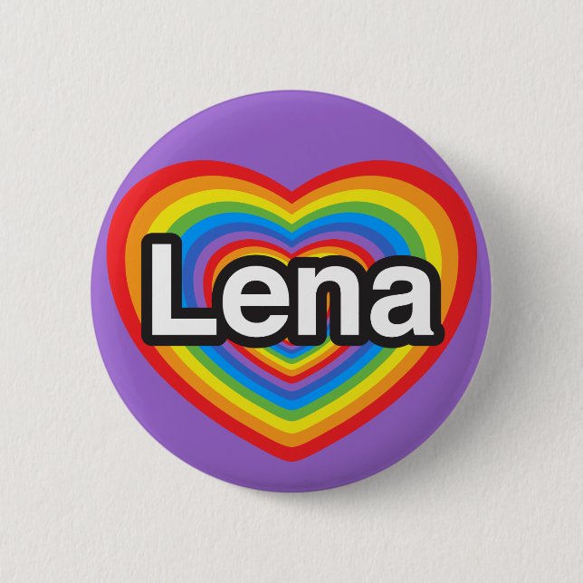 I love Lena. I love you Lena. Heart 6 Cm Round Badge (Front)