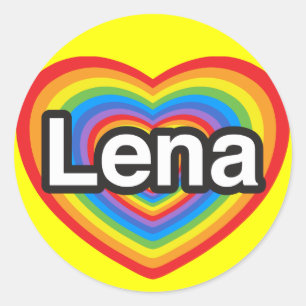 I love Lena. I love you Lena. Heart Classic Round Sticker