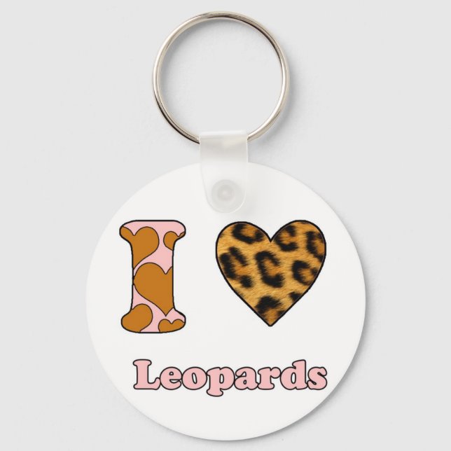 I love Leopards Key Ring (Front)