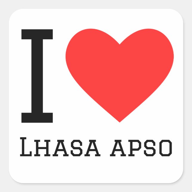 I love Lhasa apso Square Sticker (Front)