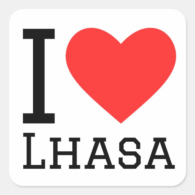 I love Lhasa  Square Sticker (Front)