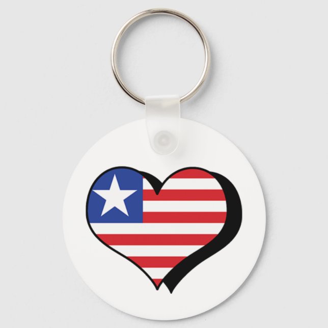 I Love Liberia Keychain (Front)