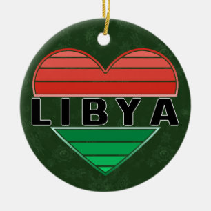 I Love Libya, Libyan Heart Ceramic Tree Decoration