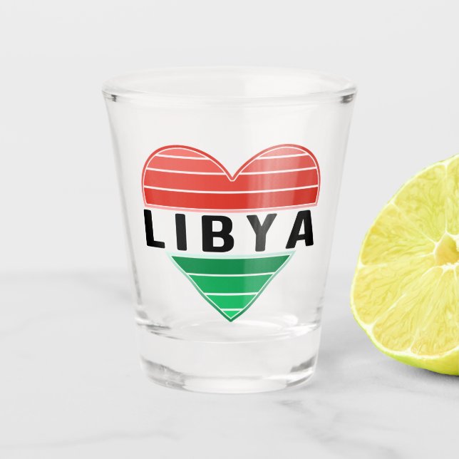 I Love Libya, Libyan Heart Shot Glass (Front)