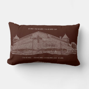 I Love Lida Belarus Architecture Castle Sketch Lumbar Cushion