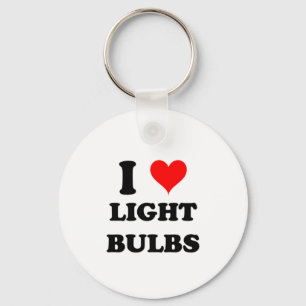 I Love Light Bulbs Key Ring