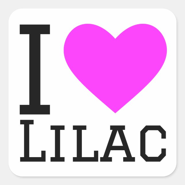 I love lilac square sticker (Front)