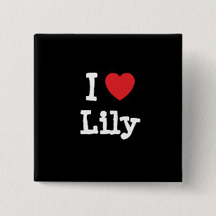 I love Lily heart T-Shirt 15 Cm Square Badge