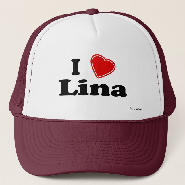 I Love Lina Trucker Hat (Front)