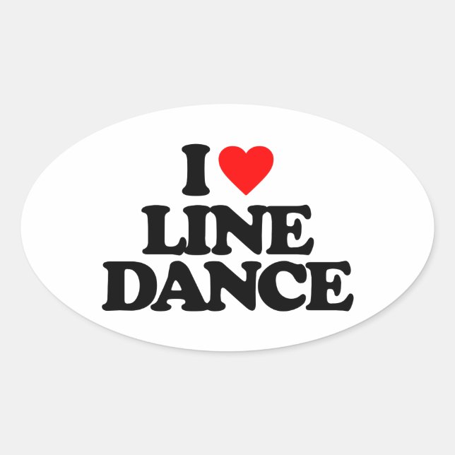I LOVE LINE DANCE OVAL STICKER (Front)
