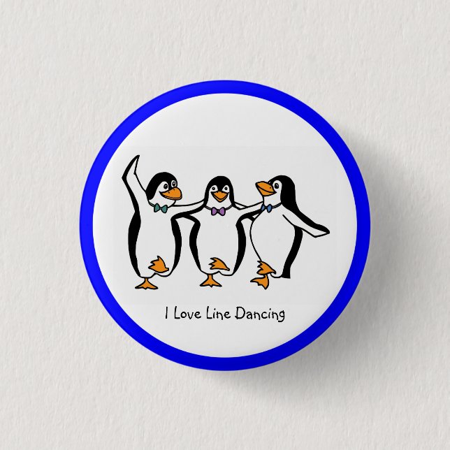I Love Line Dancing 3 Cm Round Badge (Front)