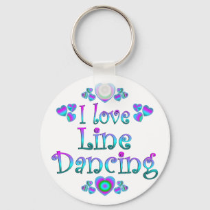 I Love Line Dancing Key Ring