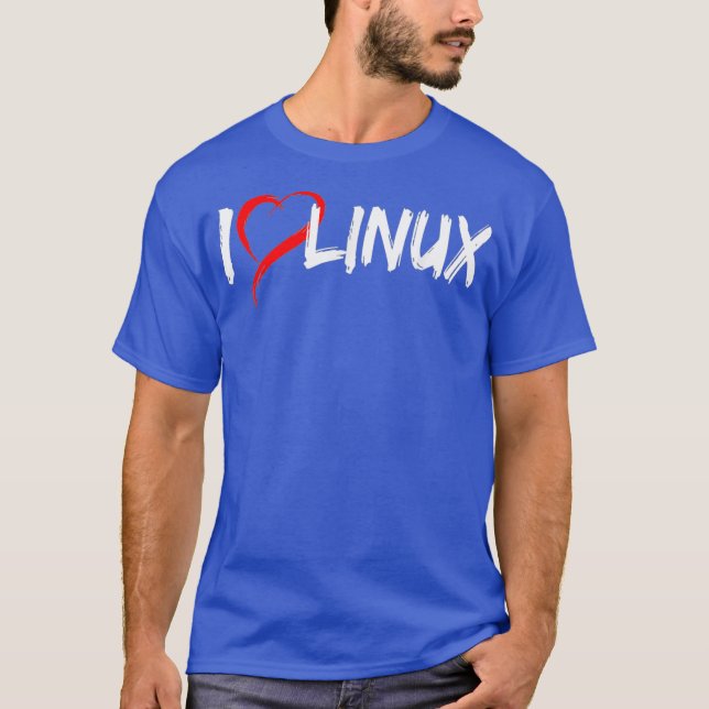 I Love Linu with Heart tee Penguin Tu Open Os (Front)