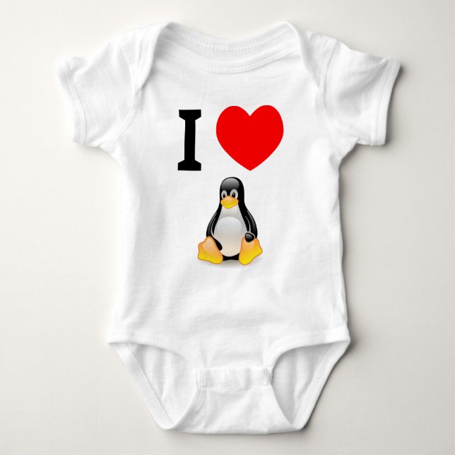 I love Linux Baby Bodysuit (Front)