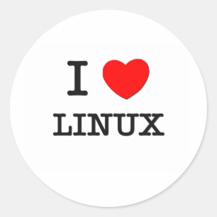 I LOVE LINUX CLASSIC ROUND STICKER