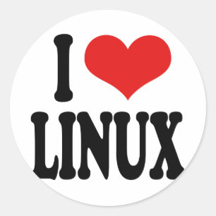 I Love Linux Classic Round Sticker