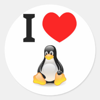 I love Linux Classic Round Sticker