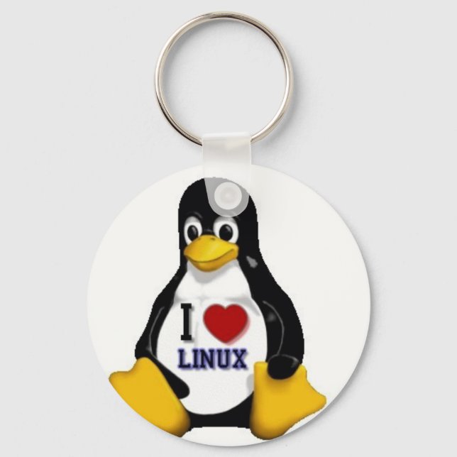 I Love Linux Key Ring (Front)