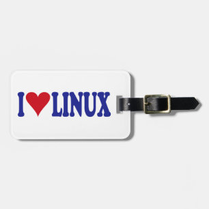 I Love Linux Luggage Tag