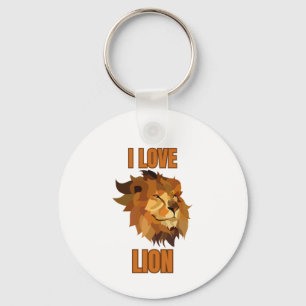 I Love Lion for Animal Lover and Wildlife Fan Key Ring
