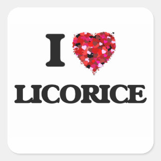 I Love Liquorice Square Sticker