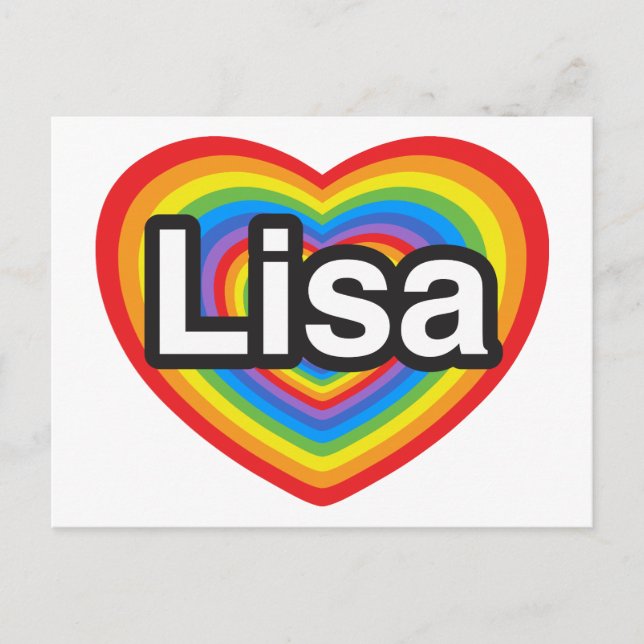 I love Lisa. I love you Lisa. Heart Postcard (Front)