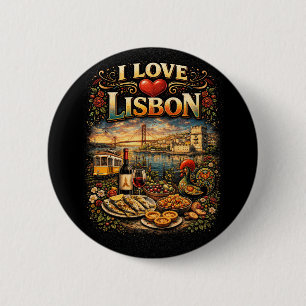 I Love Lisbon 6 Cm Round Badge